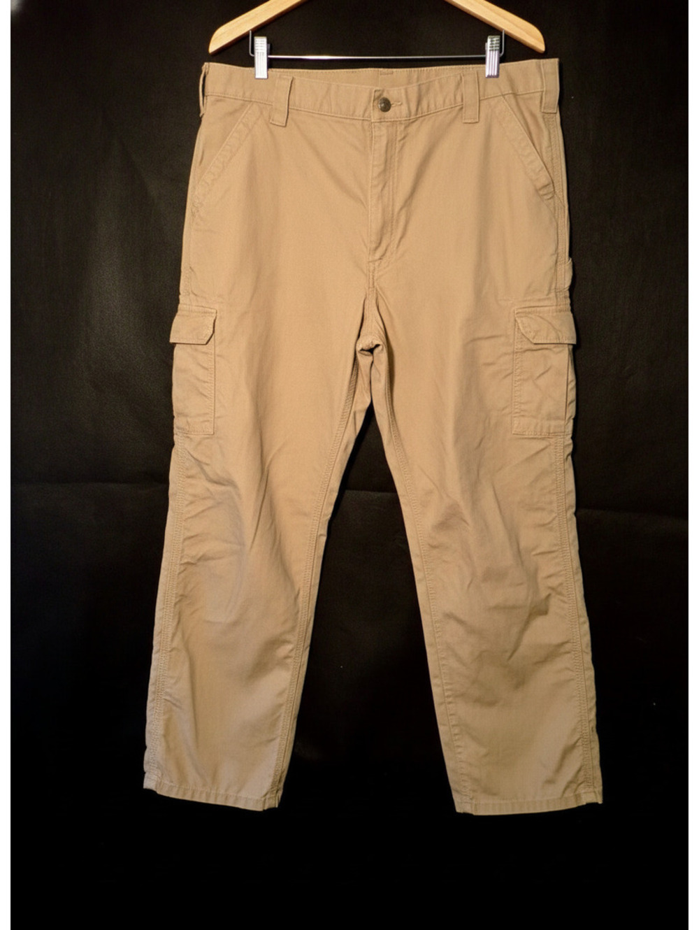 Carhartt Original Dungaree Fit Rugged Relaxed Men's Cargo Pants 42 x 30 Khaki